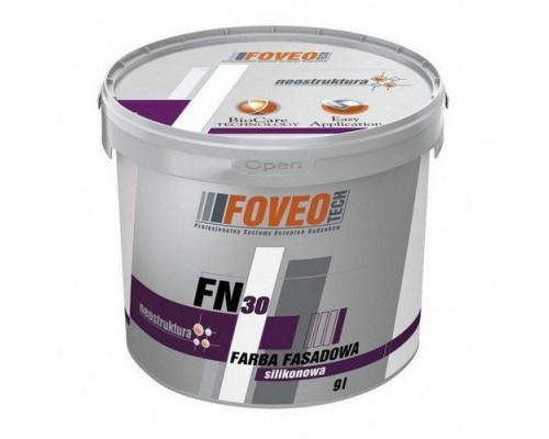 Краска фасадная силиконовая FOVEO TECH FN 30, база A, белая, 10 л, РП