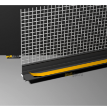 Профиль примыкания к проемам ПВХ 6 мм с армирующей сеткой и манжетой, цвет - Графит 3.0 м