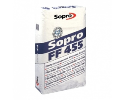 Клей для камня, мозаики, SOPRO FF 455 белый, 25 кг Клей для камня, мозаики, SOPRO FF 455 белый, 25 кг